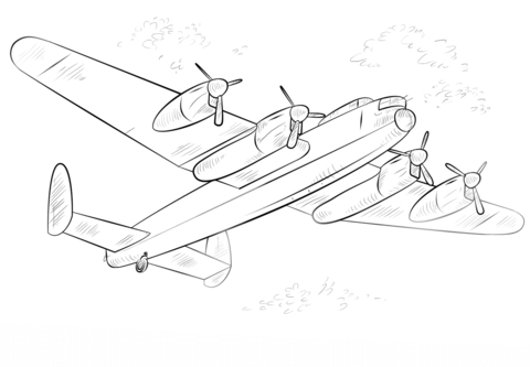 Lancaster Bomber Coloring Page